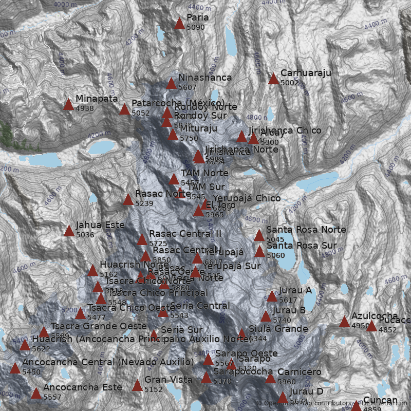 Mapa Nevado Yerupajá Chico