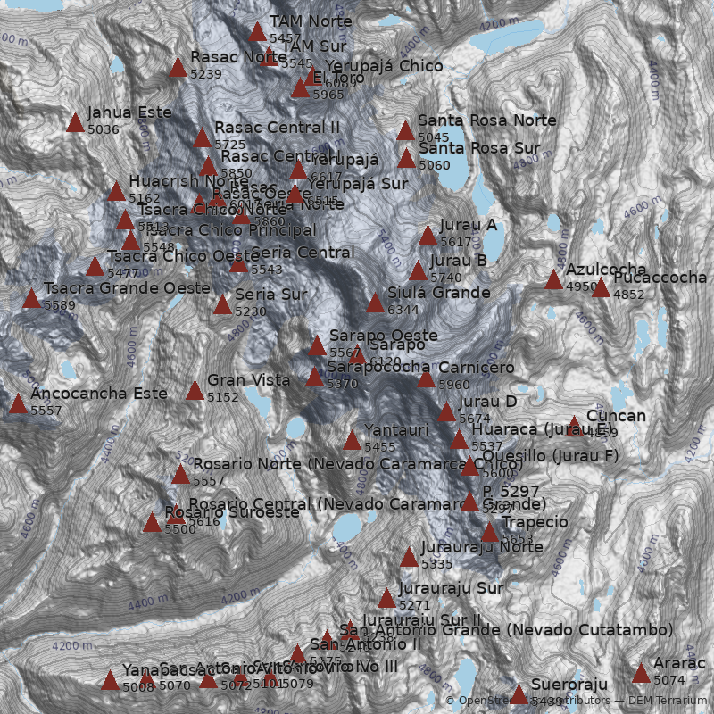 Mapa Nevado Sarapo
