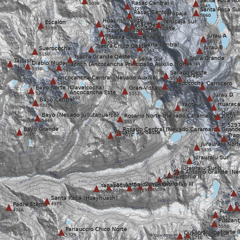 Mapa Cerro Rosario Norte (Nevado Caramarca Chico)