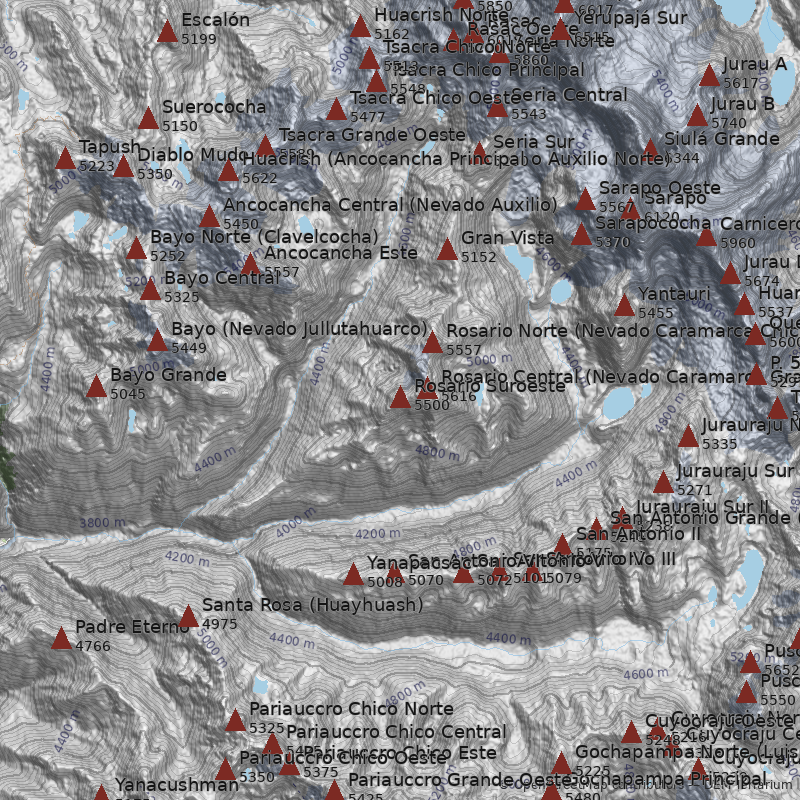 Mapa Cerro Rosario Suroeste