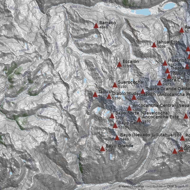 Mapa Nevado Tapush