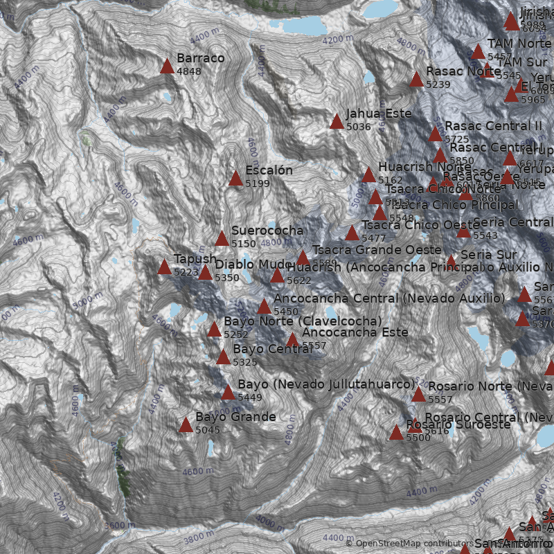 Mapa Nevado Huacrish (Ancocancha Principal o Auxilio Norte)