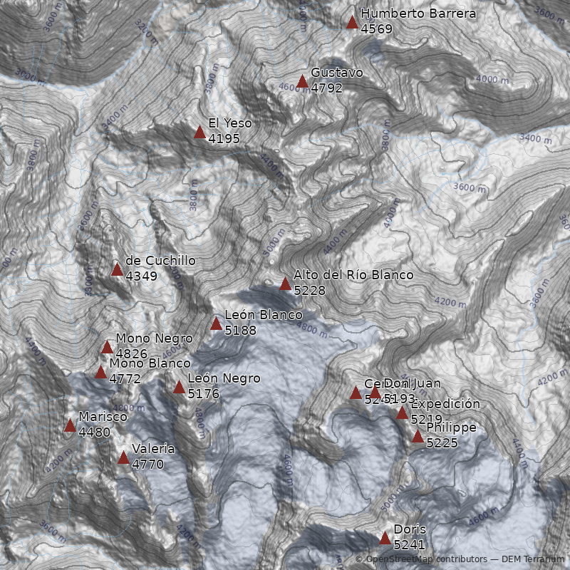 Mapa Cerro Alto del Río Blanco