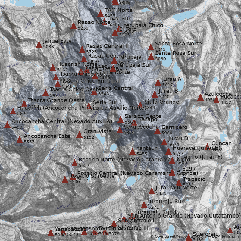Mapa Nevado Sarapo Oeste