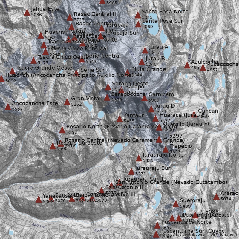 Mapa Nevado Yantauri