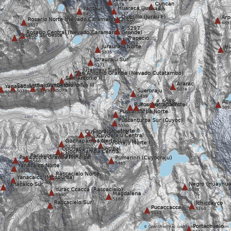 Mapa Nevado Puscanturpa Norte