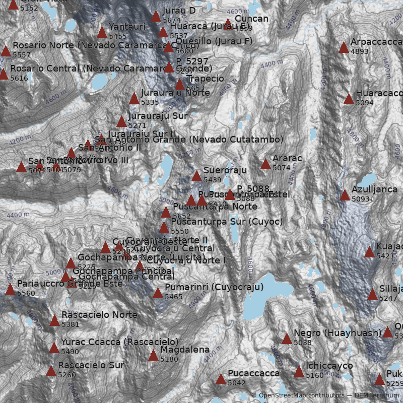 Mapa Nevado Puscanturpa Este