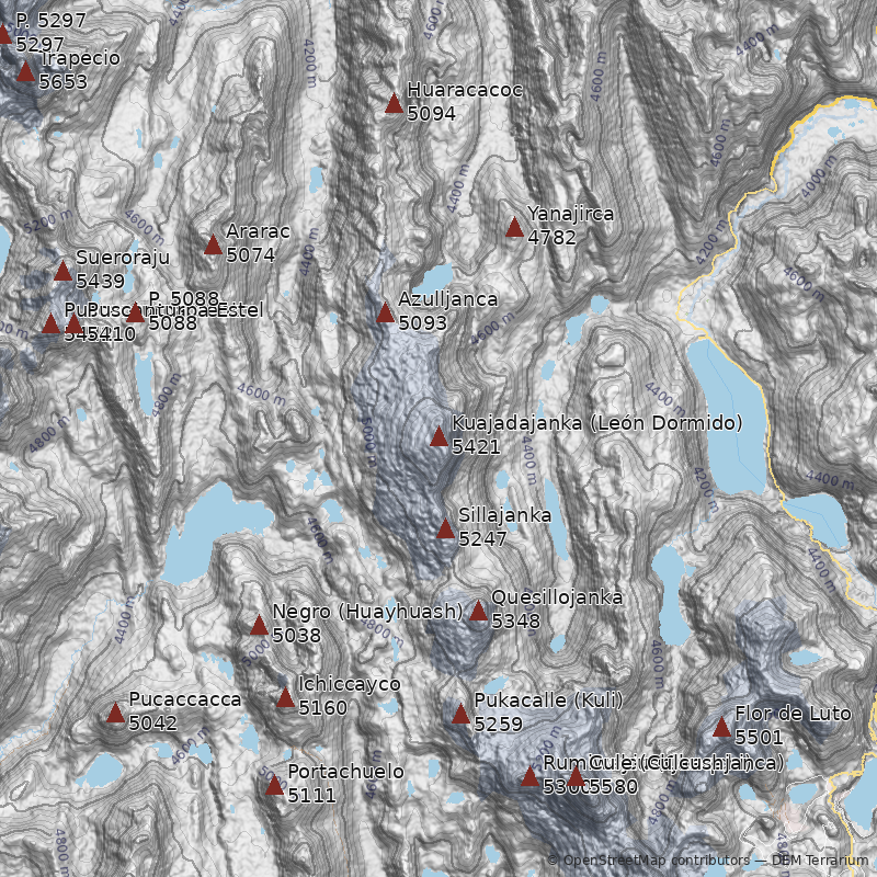 Mapa Nevado Kuajadajanka (León Dormido)