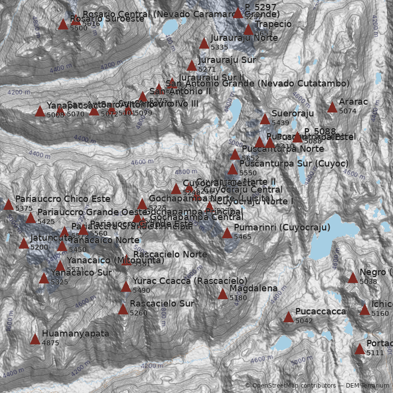 Mapa Nevado Cuyocraju Central