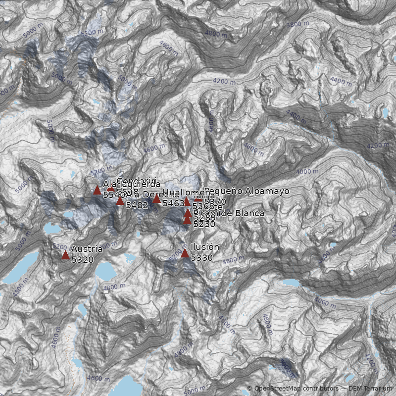 Mapa Nevado Pequeño Alpamayo