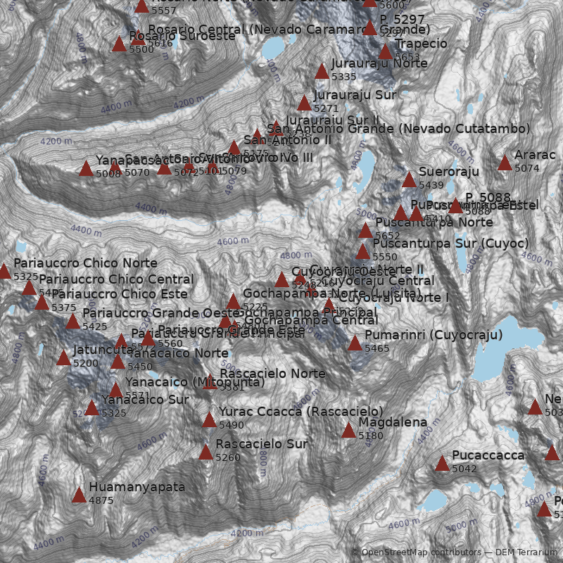 Mapa Nevado Cuyocraju Oeste