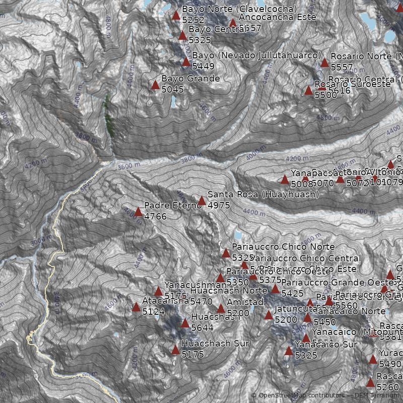 Mapa Cerro Santa Rosa (Huayhuash)