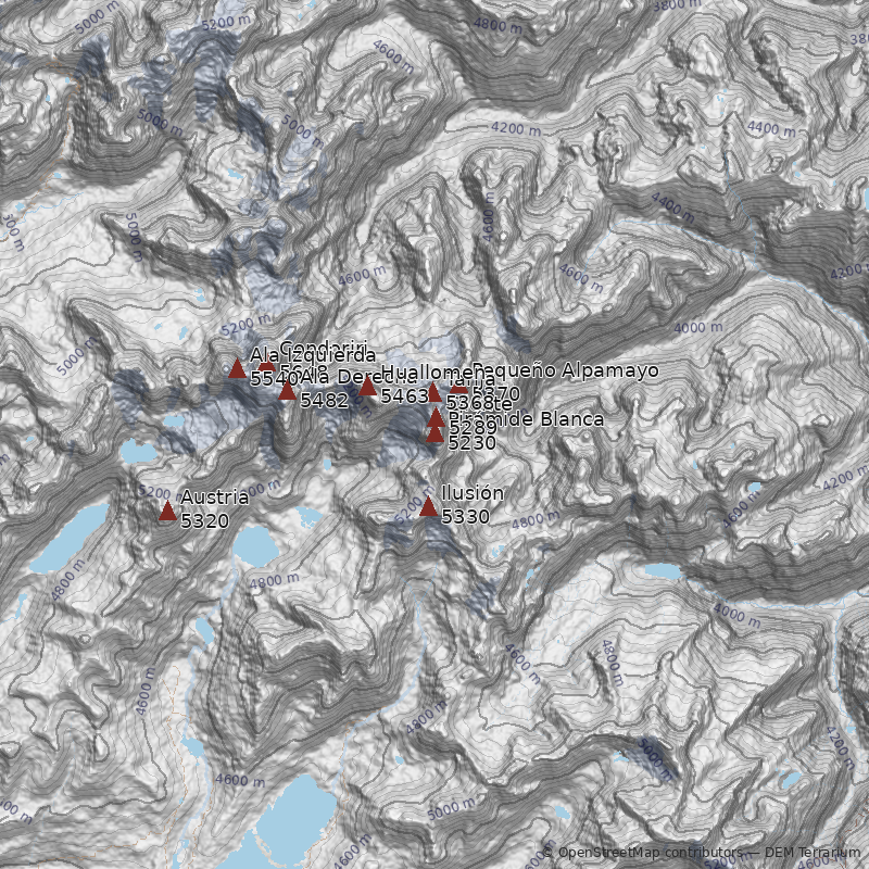 Mapa Nevado Pirámide Blanca