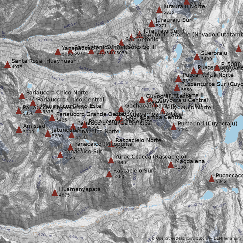 Mapa Nevado Gochapampa Central