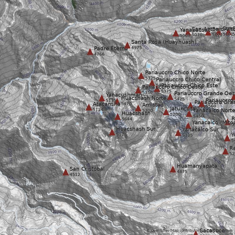 Mapa Nevado Huacshash