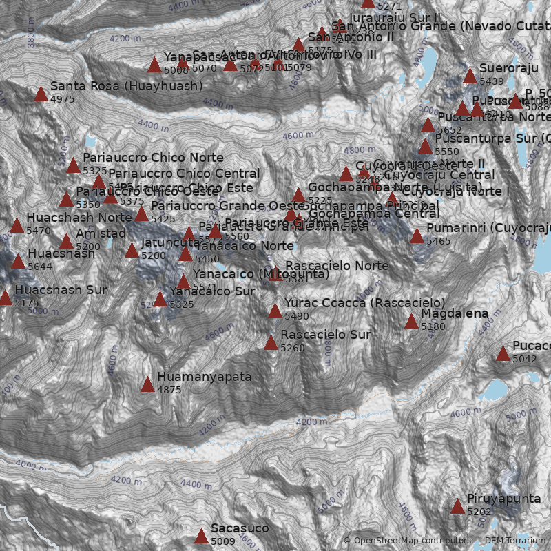 Mapa Nevado Rascacielo Norte