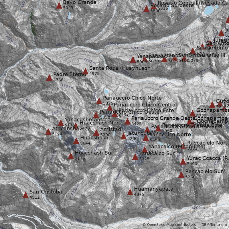 Mapa Nevado Pariauccro Chico Este