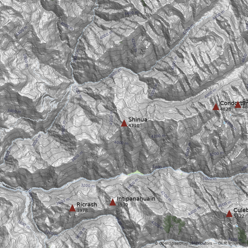 Mapa Cerro Shinua