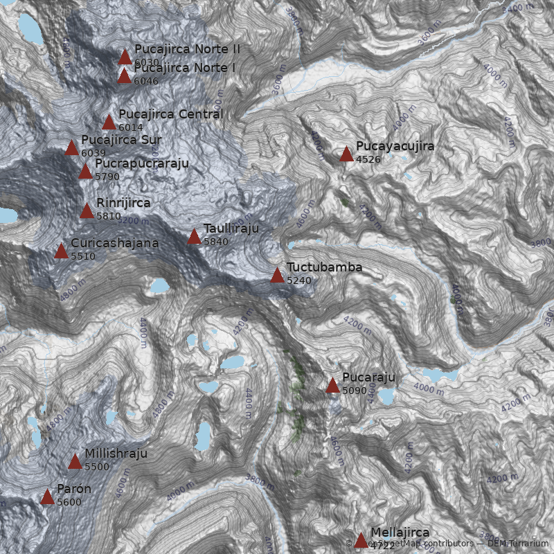Mapa Nevado Tuctubamba