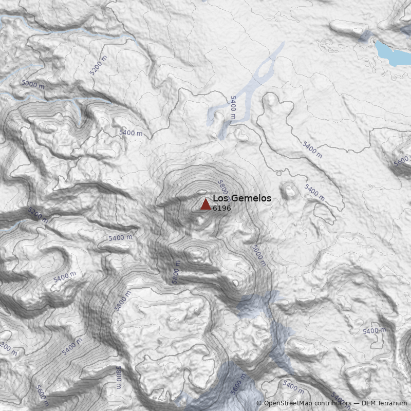Mapa Volcán Los Gemelos