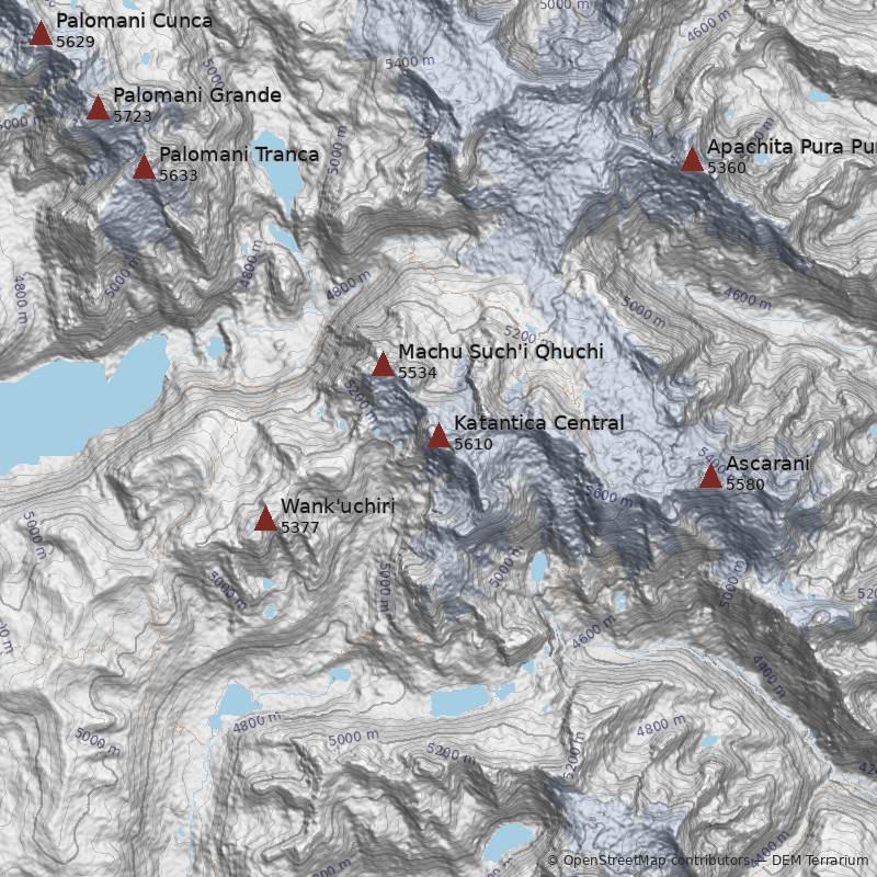 Mapa Cerro Katantica Central