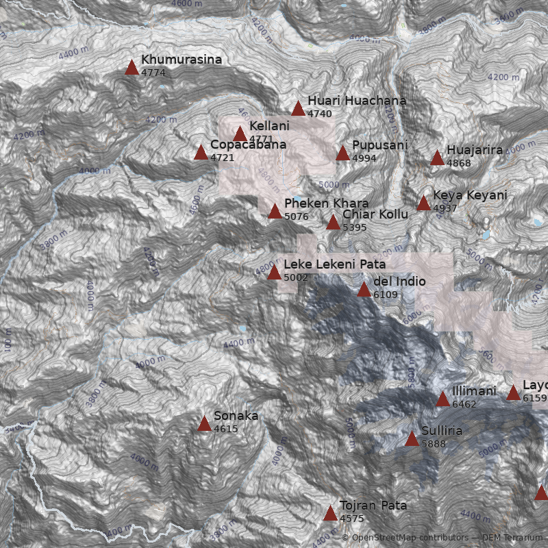 Mapa Cerro Leke Lekeni Pata