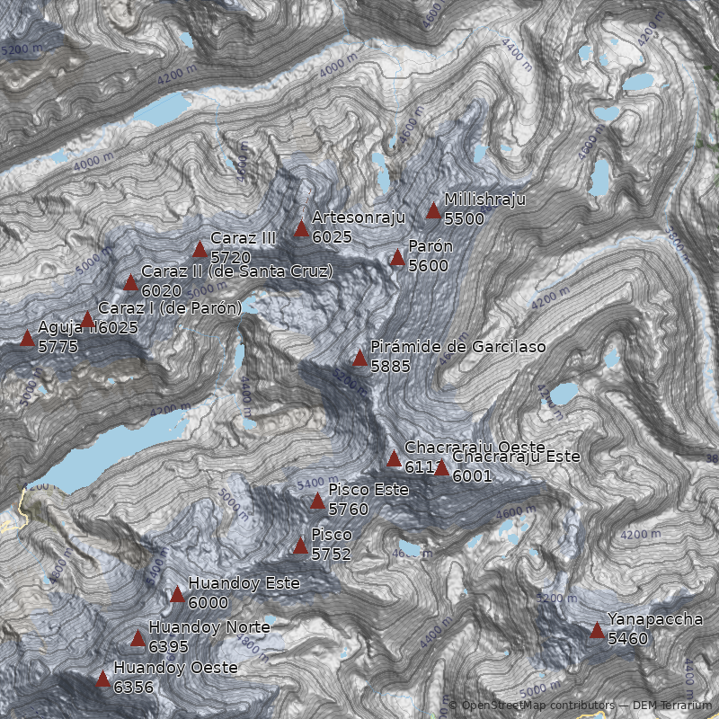 Mapa Nevado Pirámide de Garcilaso