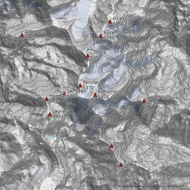 Mapa Cerro El Plomo