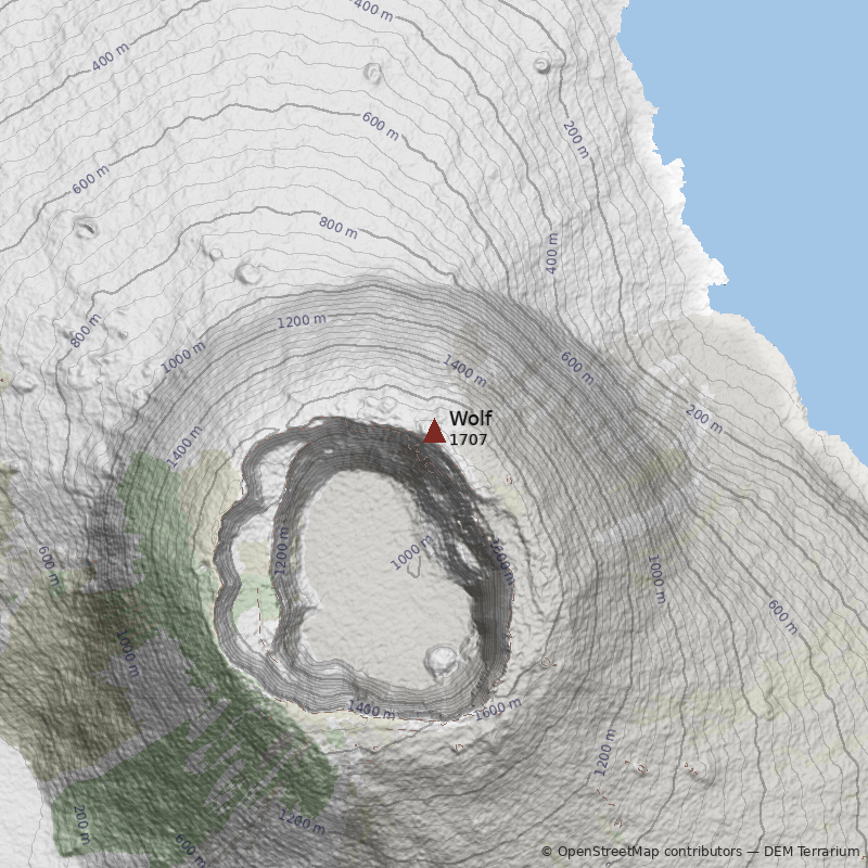 Mapa Volcán Wolf