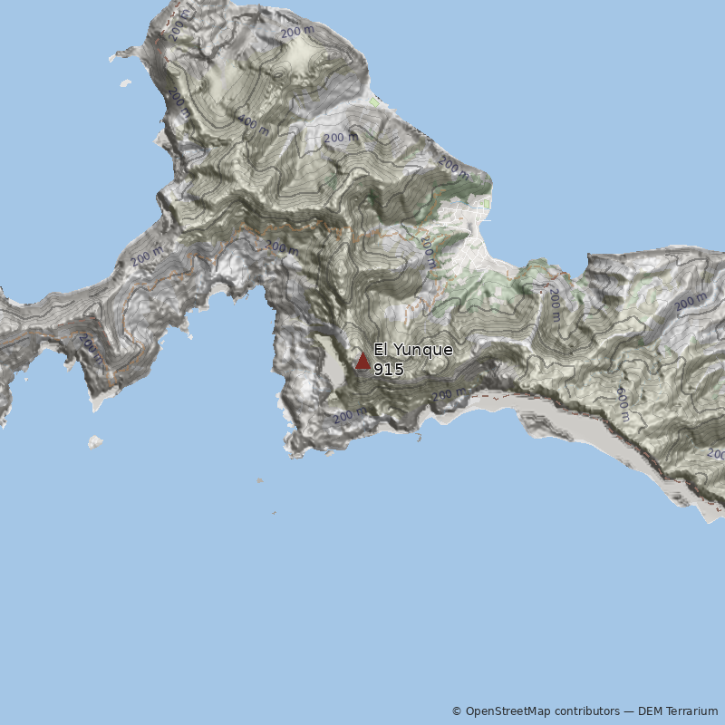 Mapa Cerro El Yunque
