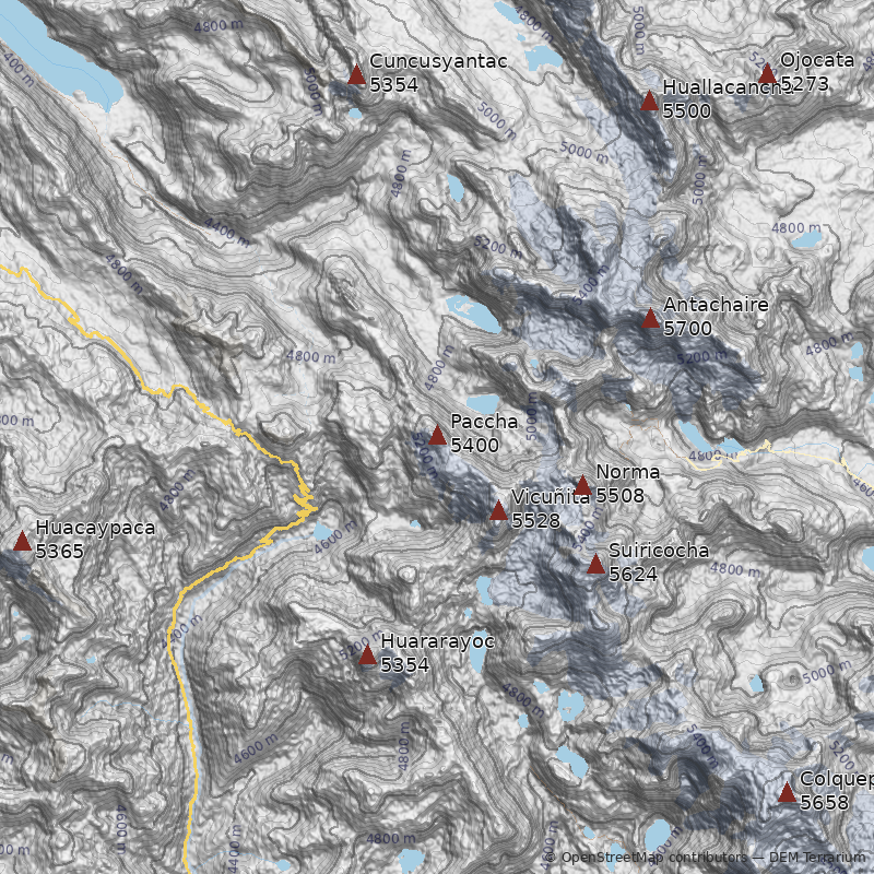 Mapa Nevado Paccha