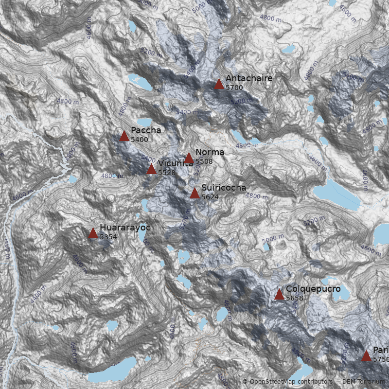 Mapa Nevado Suiricocha