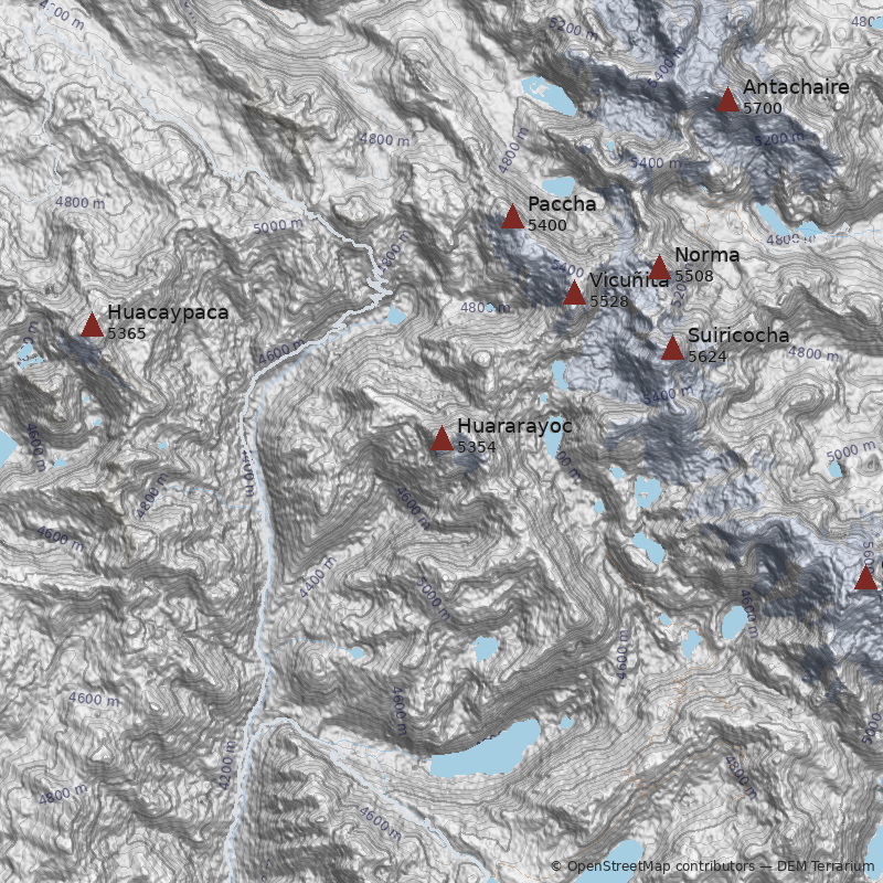 Mapa Nevado Huararayoc