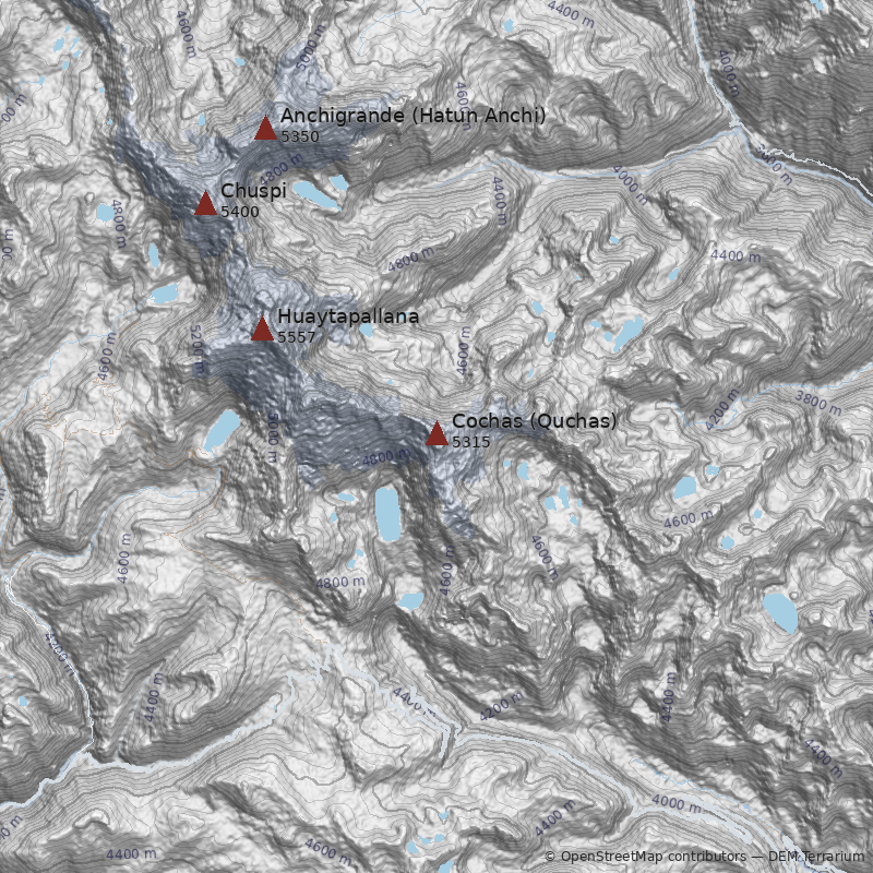 Mapa Cerro Cochas (Quchas)
