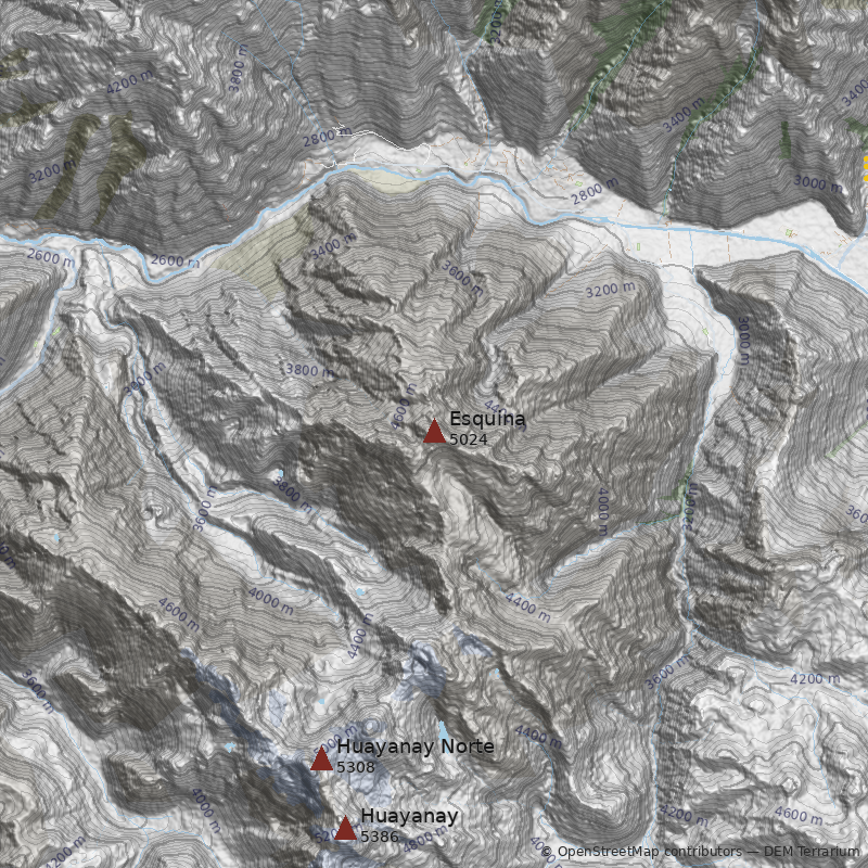 Mapa Nevado Esquina