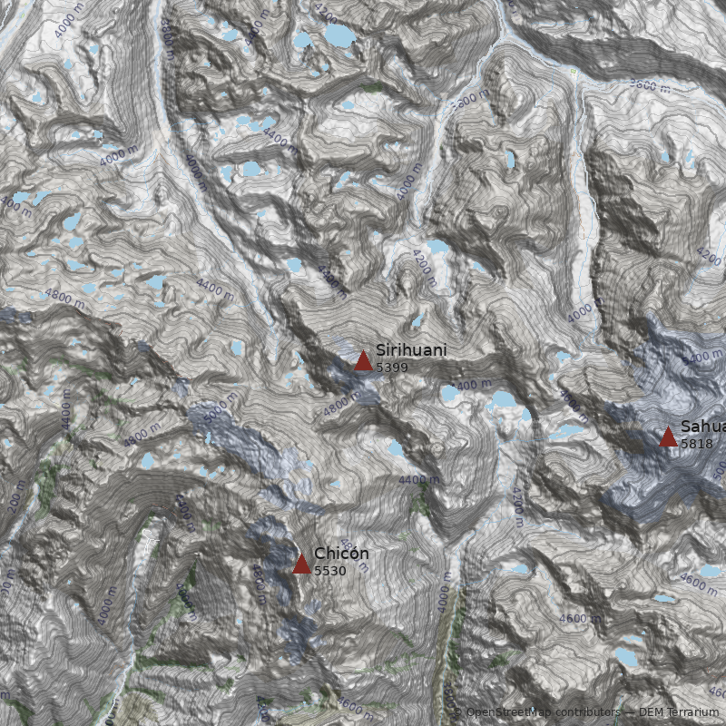 Mapa Nevado Sirihuani