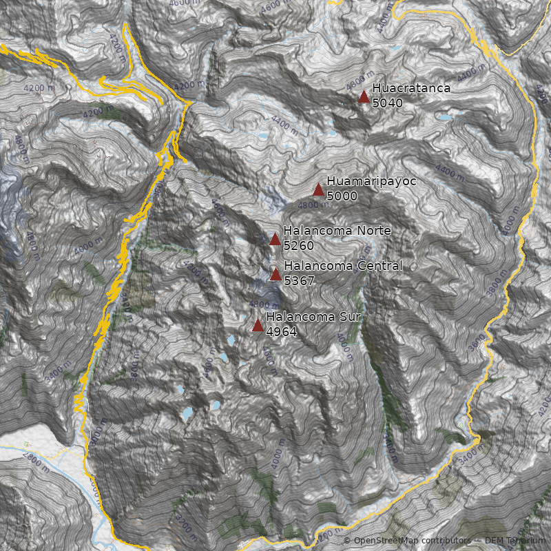 Mapa Nevado Halancoma Central