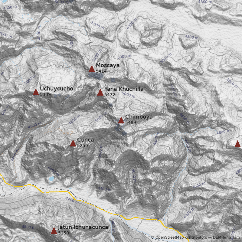Mapa Nevado Chimboya