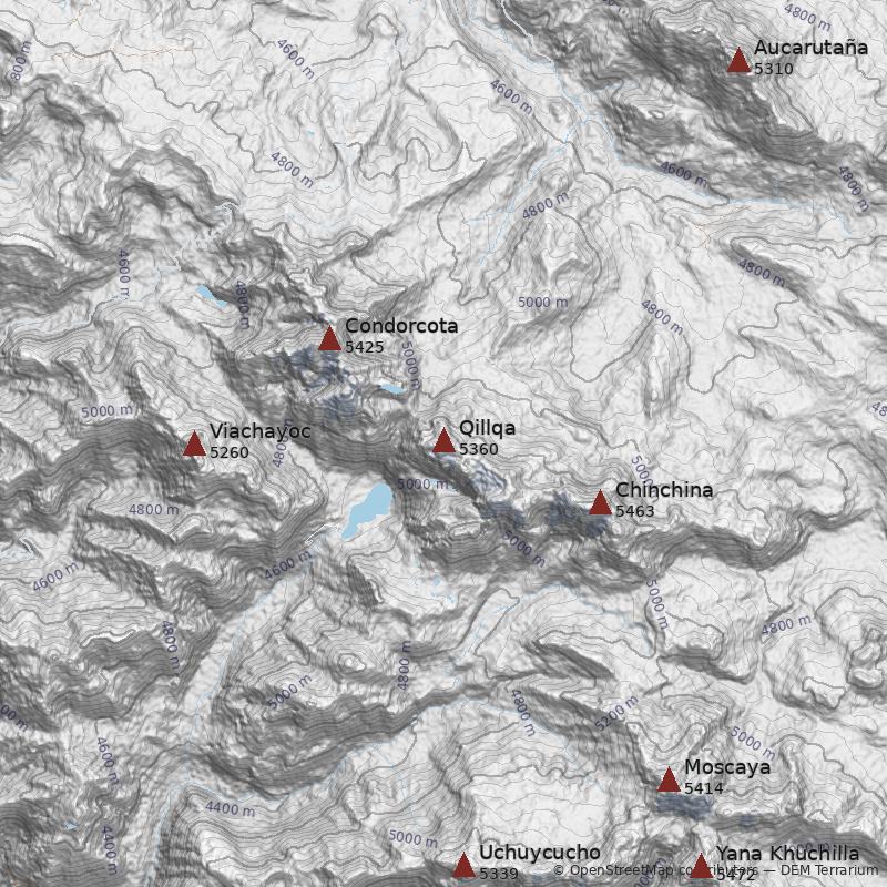 Mapa Nevado Qillqa