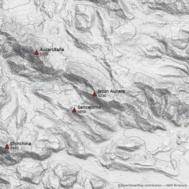Mapa Nevado Jatun Aucara