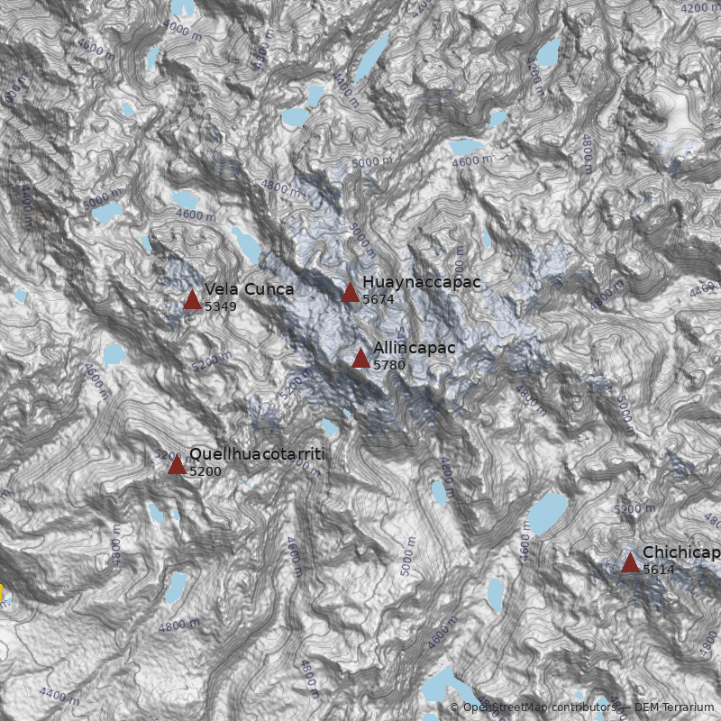 Mapa Nevado Allincapac