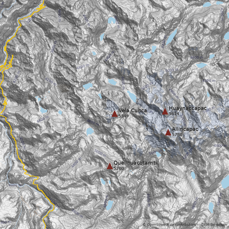 Mapa Nevado Vela Cunca