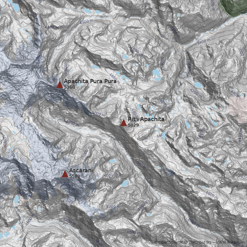 Mapa Cerro Rit'i Apachita