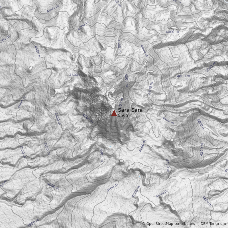 Mapa Volcán Sara Sara