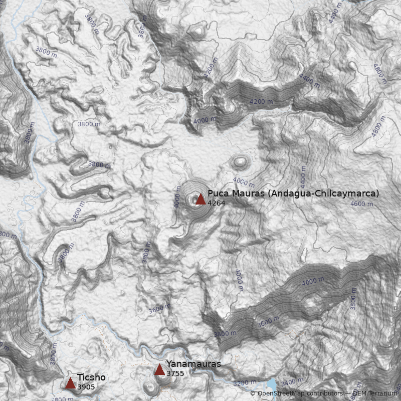 Mapa Volcán Puca Mauras (Andagua-Chilcaymarca)