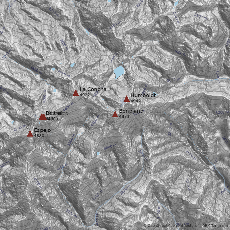 Mapa Pico Bonpland