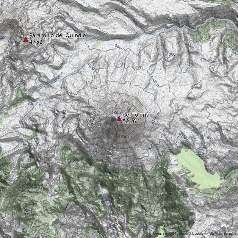Mapa Nevado del Tolima