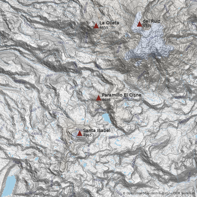 Mapa Volcán Paramillo El Cisne