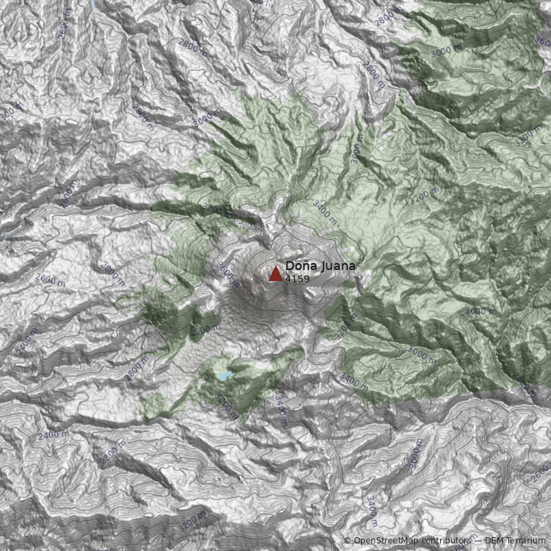 Mapa Volcán Doña Juana