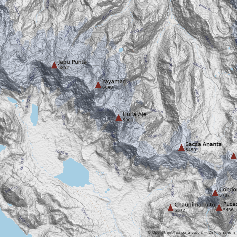 Mapa Cerro Huila Aje
